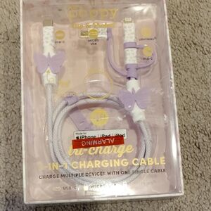Poppy 3-in-1 Charging Cable - Purple and White